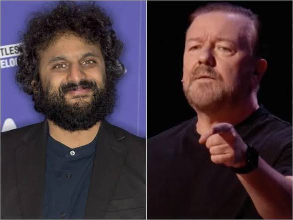 NotFarLeftAtAll's tweet photo. Nish Kumar has reignited the Ricky Gervais feud with a fresh rant, branding the comedian a “f’ing dickhead” for his trans jokes.

Nish who… obviously needs some work https://t.co/wO7FRYyU0t