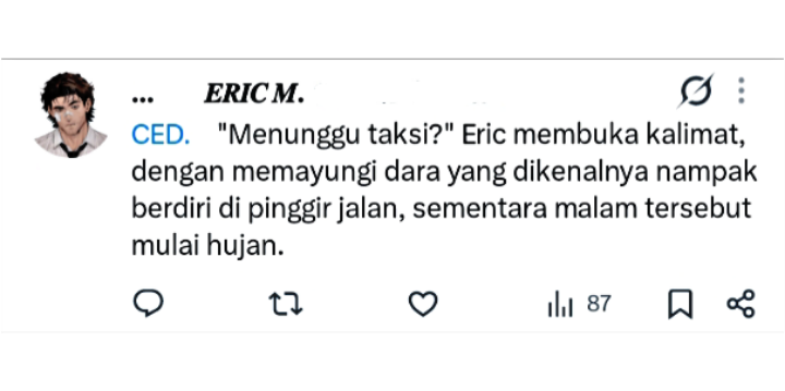 canchyrst's tweet photo. ⠀ ⠀
Sudah memasuki musim hujan, ya?

Sejujurnya, dia tipikal gadis yang malas melihat ramalan ataupun prediksi cuaca di platform manapun, kerugian atas tindakannya seringkali dianggap sederhana dan tidak pernah menjadi masalah besar — sebelum kamu memayungi dirinya
⠀ ⠀ https://t.co/aOhZFSjEAe