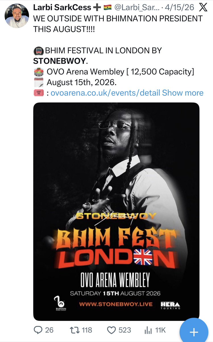 Larbi_SarkCess's tweet photo. Really hope you could pull receipts like this from popular Stonebwoy’s fans posts like this even though they’re not up to 4 here. 

I will be waiting. Take your time bro https://t.co/B73TrOuT8s