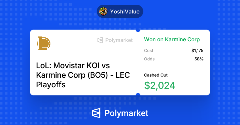 RAV_Yoshi's tweet photo. GG KC !! 

LCS NEXT !

The grind continue !!

@PolymarketLoL @Polymarket https://t.co/kZqZz0vpOp