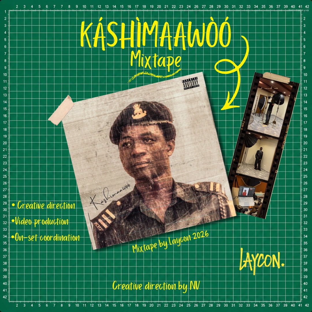 NV1of1's tweet photo. Creative direction, video production, and rollout visuals for @itslaycon KÁSHÌMAAWÒÓ mixtape.

A look into the process behind the campaign, from ideation and planning to production, post-production, and final delivery.

Appreciate the team that helped bring it to life. https://t.co/J27uPrgfGj