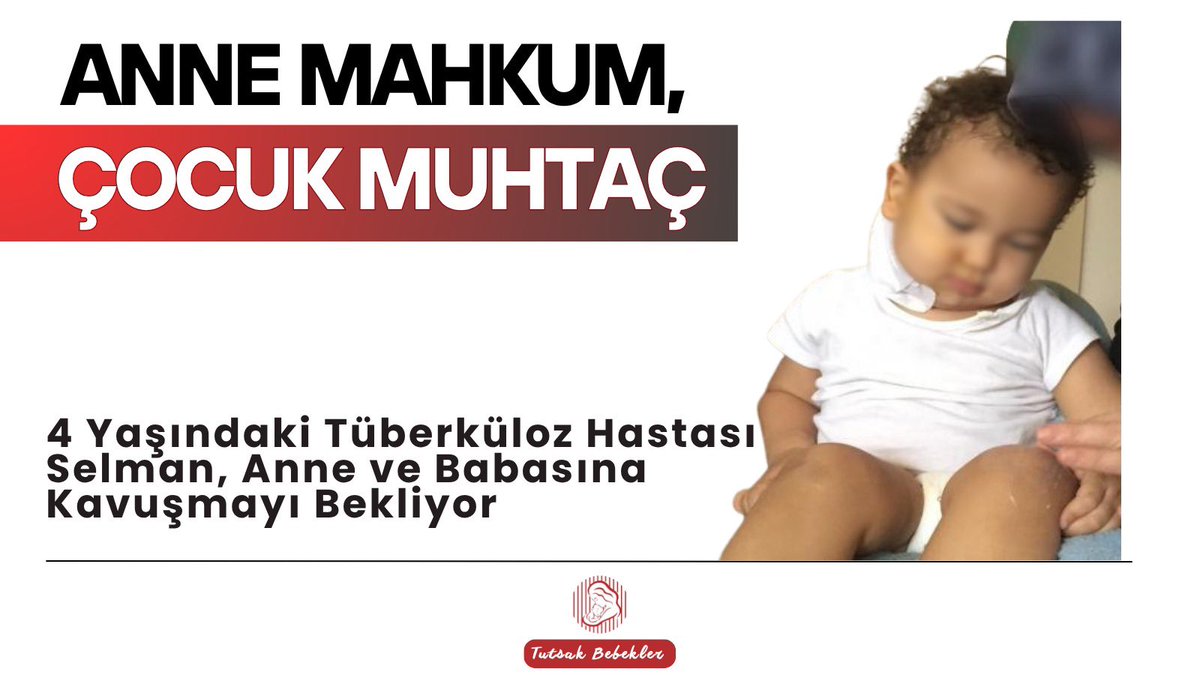 TutsakBebekler's tweet photo. Anne mahkûm, çocuk muhtaç…
4 yaşındaki tüberküloz hastası Selman, anne ve babasına kavuşacağı günü bekliyor.
Bir çocuğun en büyük ihtiyacı tedavi kadar sevgi, güven ve ailesinin yanında olabilmektir.
Selman, anne ve babasına kavuşsun. 💔

SelmanHasta AnnesiHapiste

@tarkan https://t.co/tE1jECa8sf