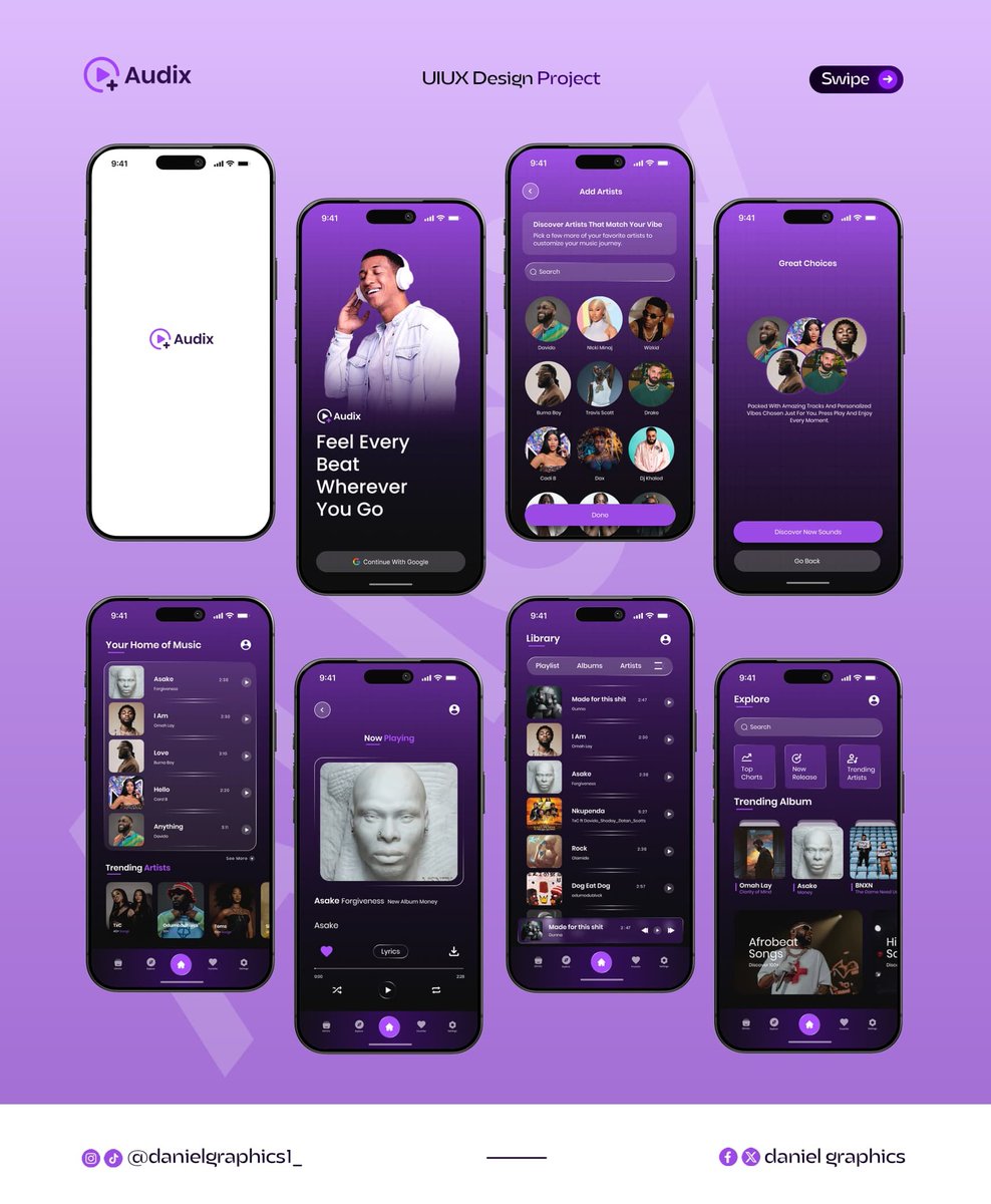 dan94120's tweet photo. Audix ✅
UIUX Design Project

Send a 📩 DM for your design

#danielgraphics #uiux #musicapp #uiuxdesign #audixwarr https://t.co/VzY0yAiNuF