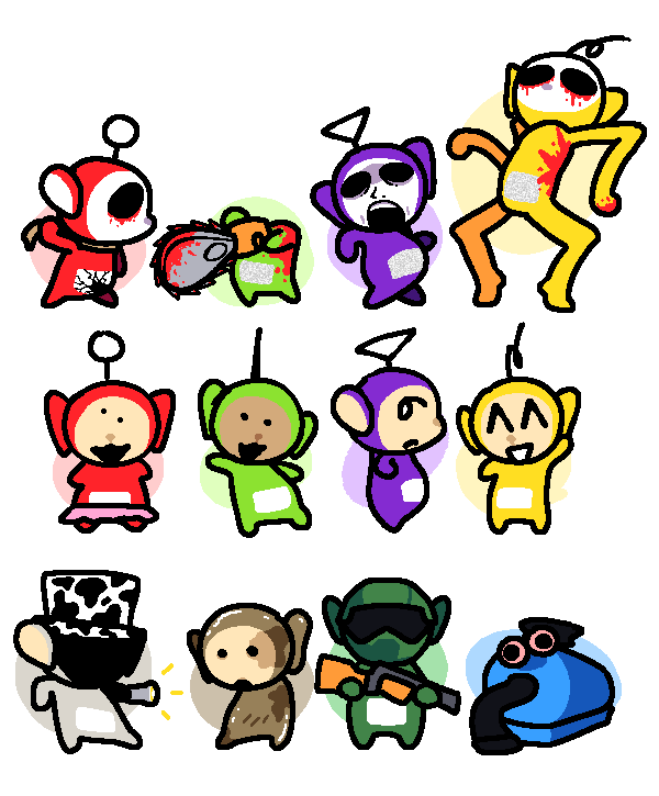 Limonfeooo's tweet photo. More tubbies (ft. @RandomWees's Guardian)

#slendytubbies #teletubbies https://t.co/LXtwb6cUta