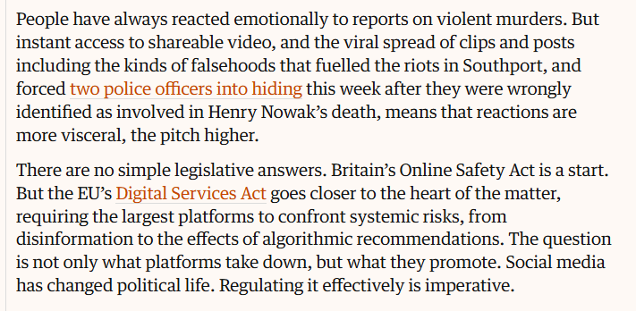 prestonjbyrne's tweet photo. The Guardian says that further censorship of U.S. social media companies is needed to control dissent in Europe.

The U.S. govt needs to make it clear: targeting Americans with censorship laws is not an available solution to Europe's domestic problems.
https://t.co/jZ3HZEXurC https://t.co/yBeU38TdiU