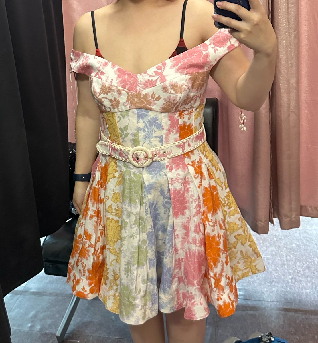 btwblue's tweet photo. i got 70% off a zimmermann dress today from a consignment store!! perfect colors just in time for pride month 🏳️‍🌈✨ https://t.co/jAnp80CeaR