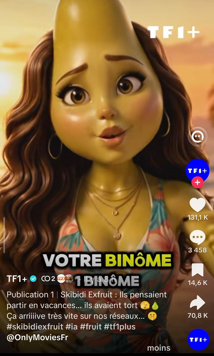 SupremaToons's tweet photo. Skibidi Exfruit sortira prochainement sur TF1+ et TFX.

La téléréalité 100% IA est produite par OnlyMoviesFR sur TikTok, ayant produit L'Ile de la Skibidi Tentafruit, causant de nombreuses polémiques pour utilisation d'IA, mysoginie, grossophobie, racisme, etc... https://t.co/O6JJhpTnm3