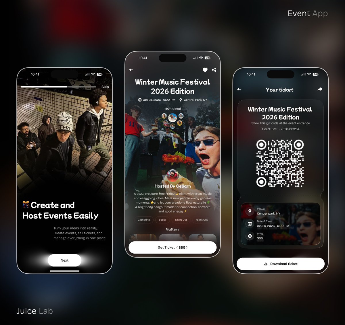 Juice_LabAKM's tweet photo. Would you buy a ticket through this app? ποΈ
What's the first thing you'd improve? π
Design by Juice Lab π§
#UIUX #UIDesign #EventApp #MobileAppDesign #EventTech #ProductDesign #Figma https://t.co/AJuFqoq7Ye