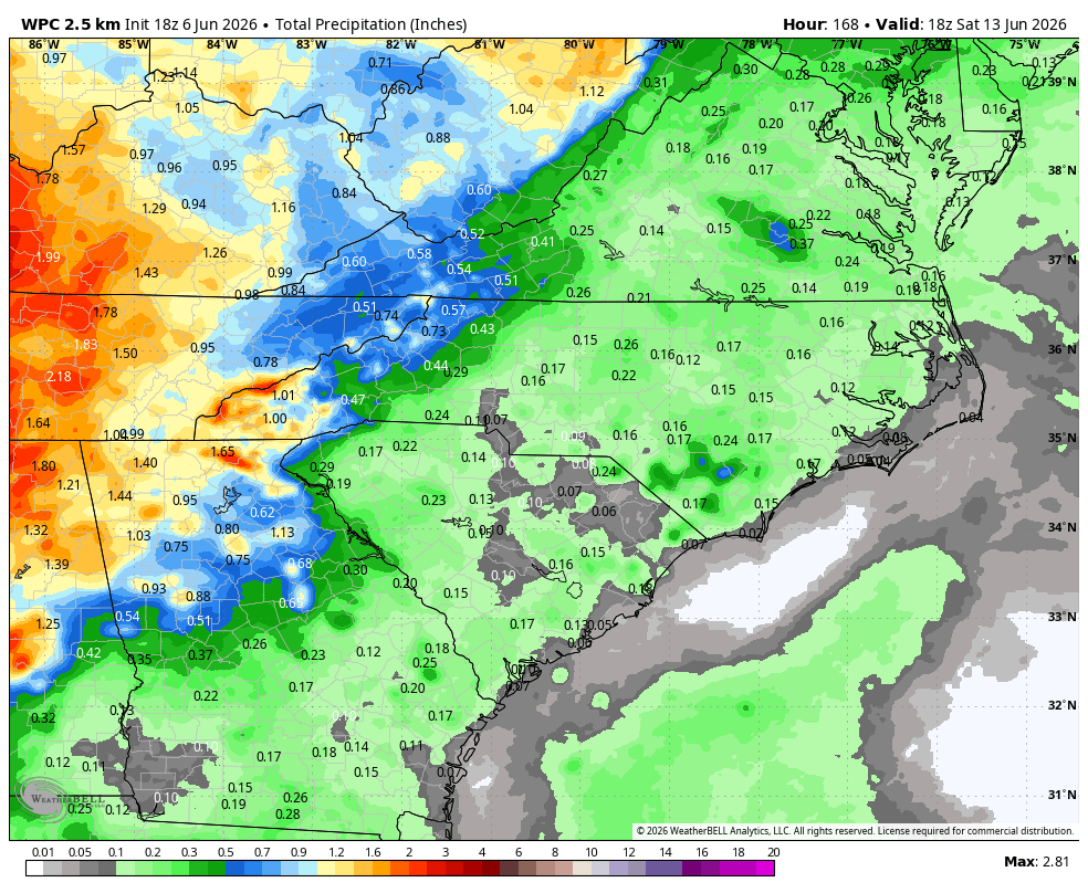 Looking annoyingly dry for the next week for the Carolinas.. Western ...