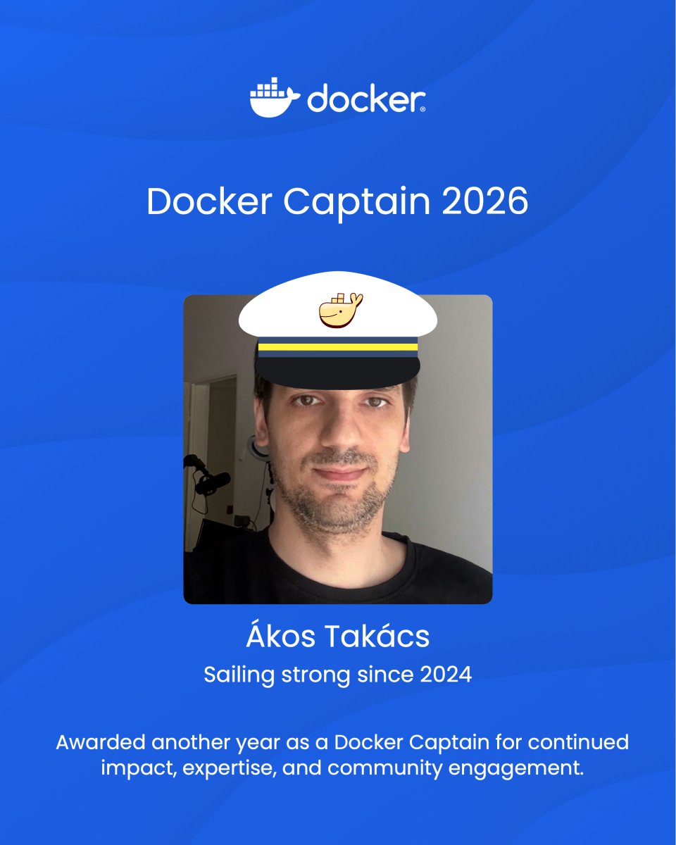 rimelek's tweet photo. Another year as a #Docker Captain. See you on the official Docker Forums, as always. https://t.co/ThfPTGX7VO