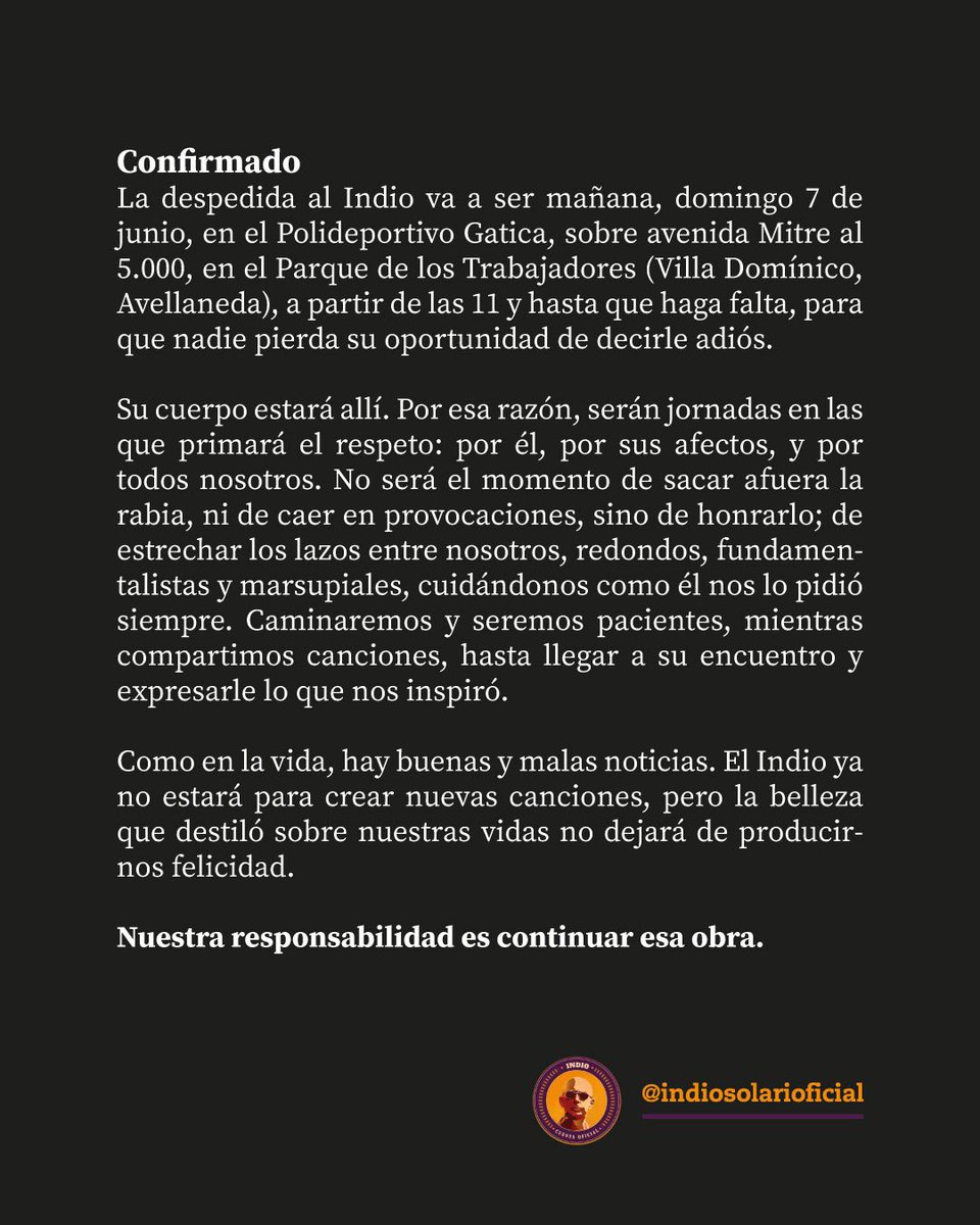 Indio_Solari_ok's tweet photo. Habrá baños químicos, postas de salud y postas de hidratación. https://t.co/loVoc8fZvC