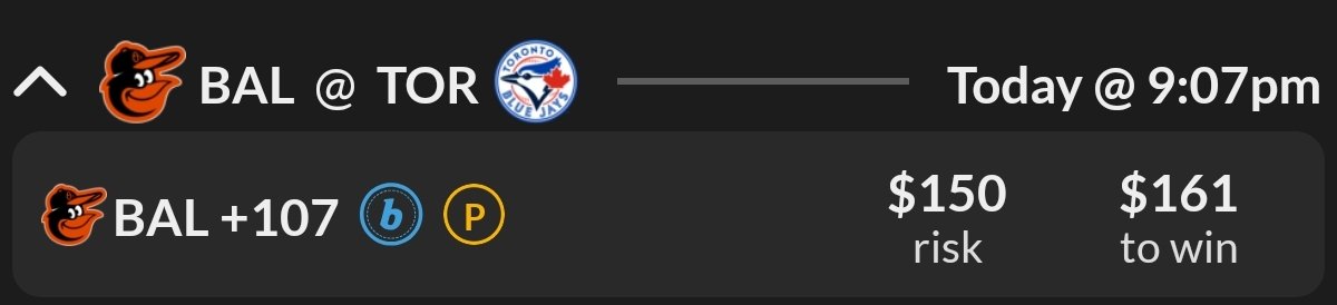 FreeSystemBets's tweet photo. ⚾ 1.5u BAL Orioles ML +107

#BettingX
#MLBPicks
#NBAPicks
#NBAX              
#NHLPicks
#Playoffs
#GamblingX https://t.co/6LvkId2aqn