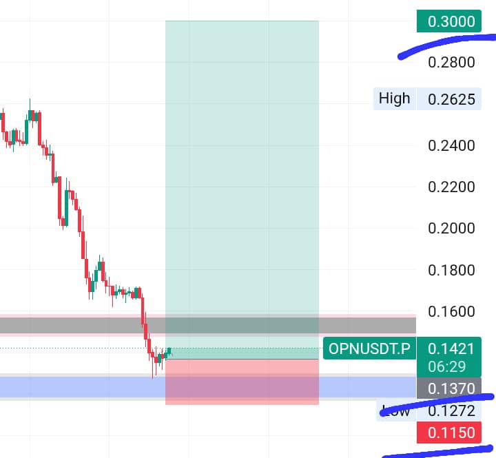 JBSILVESTER6's tweet photo. OPNUSDT.P 
Long market order 
Fair Entry: $0.137
T-$0.300
S-$0.115

Ensure proper risk management coz its a highly risky trade. 

Good luck 🤞 https://t.co/PWPUabWcUX