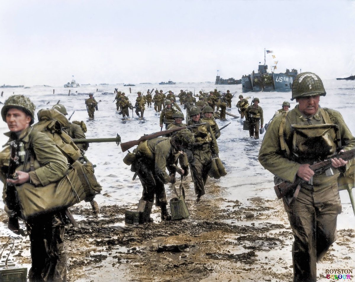 VoicesofWW2's tweet photo. 82 years ago this morning, everything went wrong at Utah Beach and it saved thousands of lives.

Utah was the westernmost of the five D-Day beaches, assigned to the American 4th Infantry Division. H-Hour was 6:30 AM. The first wave of 300 men climbed down into their landing craft in rough seas, pointed themselves at the French coastline, and headed in.

The current took them.

Strong tidal currents pushed every boat 2,000 yards south of the intended landing zone. The men hit the beach in completely the wrong place, a sector they had never trained for, in positions that appeared on no plan.

Standing on that unfamiliar sand, in the middle of an invasion, under fire, was a 56-year-old general walking with a cane.

Brigadier General Theodore Roosevelt Jr. had requested to be in the very first wave. His commanders said no. He wrote a second letter. They relented. He was the only general and the oldest man in the first wave on D-Day, and he had a heart condition and severe arthritis in addition to the cane.

When the ramps dropped, Roosevelt walked off the boat and onto the beach. He stood upright under fire, studied the terrain, and made a decision that would define the entire operation at Utah.

He was not going back. He was not redirecting to the planned sector. He looked at what was in front of him and said seven words that became one of the most famous quotes of the war.

"We'll start the war from right here."

Roosevelt personally walked the beach on foot, rallying men, pointing at the seawall, leading group after group up and over it toward the German positions. He did it repeatedly. He did it under direct fire. Every junior officer and enlisted man on that beach could see their general, cane in hand, walking calmly toward the enemy.

What Roosevelt could not have fully known in that moment was that the wrong sector was actually better. The current had deposited them near a stretch of coastline where Allied bombers had already destroyed the main German strongpoint. The planned landing zone had two strongpoints, both largely intact. By landing in the wrong place, the 4th Infantry Division had accidentally avoided the killing ground they were supposed to walk into.

197 Americans were killed or wounded at Utah Beach on D-Day.

At Omaha Beach, 13 miles to the east, the number was 2,400.

Utah was not easy. The men still crossed open sand under fire. They still lost people. But the combination of Roosevelt's calm leadership, the accidental landing position, and the 82nd and 101st Airborne troops who had been holding the inland roads since midnight meant that Utah Beach became the most successful landing of the entire invasion.

23,250 American soldiers and 1,700 vehicles were ashore by nightfall.

Theodore Roosevelt Jr. was awarded the Medal of Honor for what he did that morning. He never received it in person. He died of a heart attack on July 12th, 1944, five weeks after D-Day, still in France.

His younger brother Quentin had been shot down and killed over France in World War One, 26 years earlier. Theodore had come back to finish it.

Today is June 6th.

Remember them.