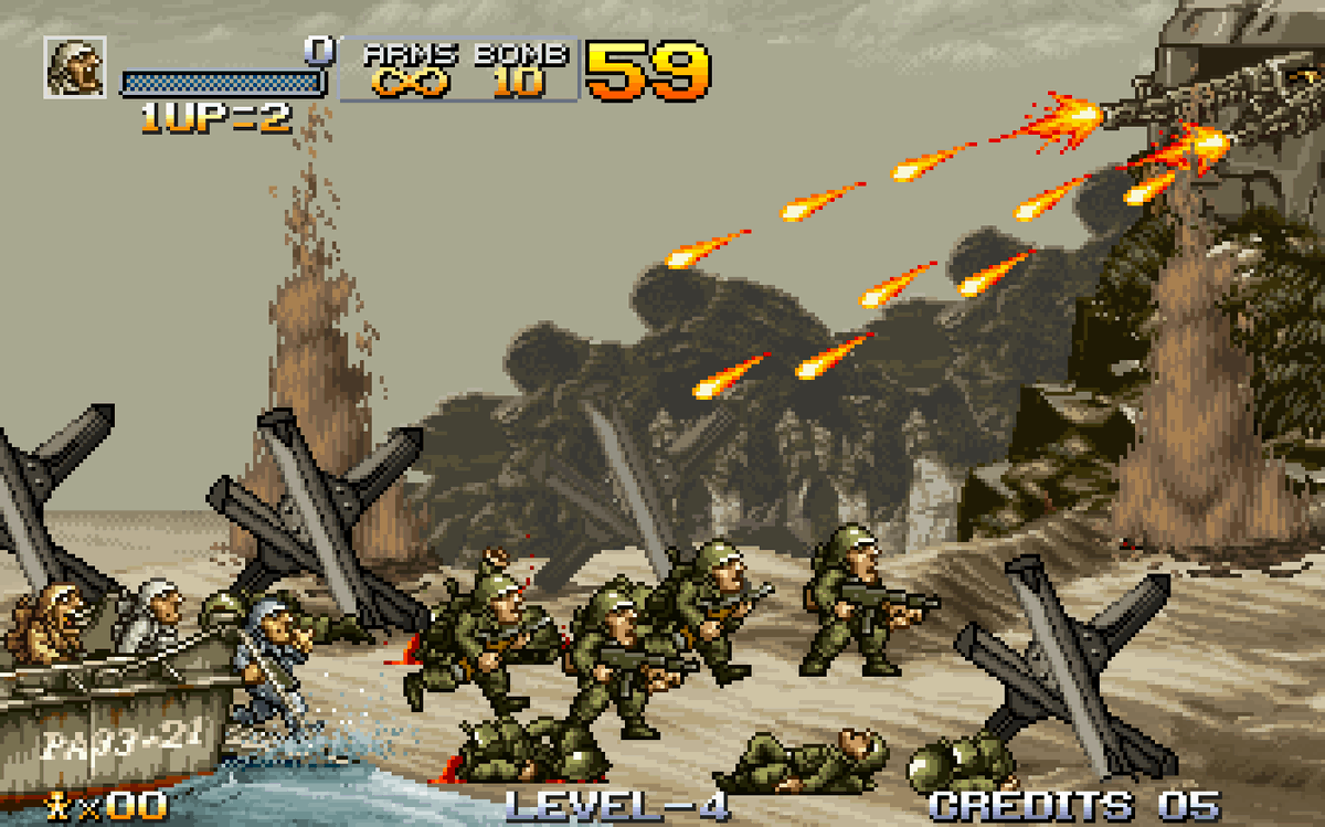 LexaSokua's tweet photo. In commemoration of D-Day on June 6th, I'm showing this as a fan-game concept in the style of Metal Slug.

#Metalslug #DDay2026 #WW2 #pixelart https://t.co/pUzHbllfSB