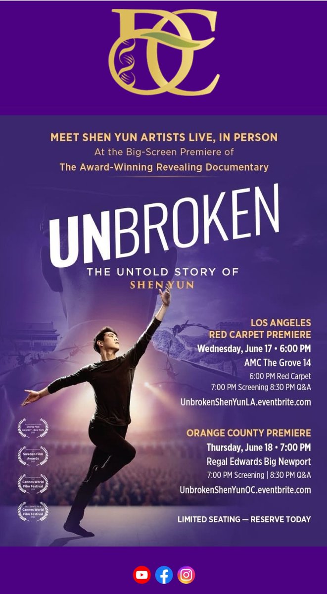 easybirthingMPB's tweet photo. A must see: #Real #story of #Shen #Yun. in theaters now! #meet #Shen #Yun #artists at the #Grove #AMC theaters #Wednesday #June #17th. https://t.co/V6WoScsHJK
