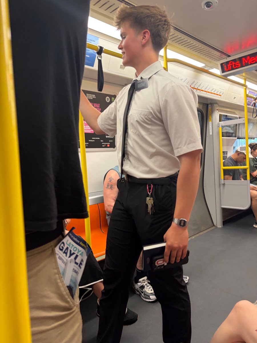 marlee_schulman's tweet photo. I felt solidarity with my train car when this man starting selling Mormonism on the way home from Pride https://t.co/4ogsuIqIm5