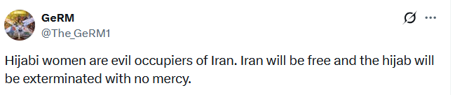 aqsa_immortal's tweet photo. "NOOOOOO THERE ARE PLENY OF NORMAL IRANIAN WOMEN IN THE FILM!!! THEYRE ENFORCING THE PATRIARCHERINO!!!! THIS IS NOTHING AGAINST PEOPLE WHO WEAR HIJAB BY CHOICE!!!!"

meanwhile I'm hit with several threats, posts from white nationalists, and lovely posts like this: https://t.co/tAtDN68Go3