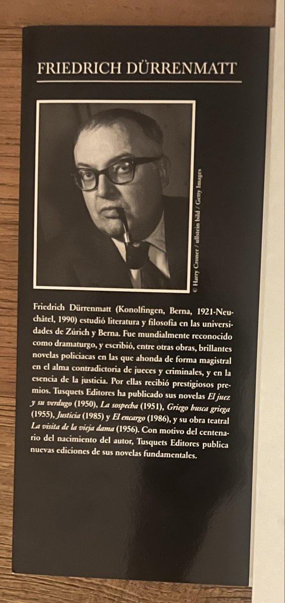 LluisViguera's tweet photo. Leer a Friedrich Dürrenmatt es siempre un placer, da igual la obra que uno escoja. https://t.co/O46zwnwDf6