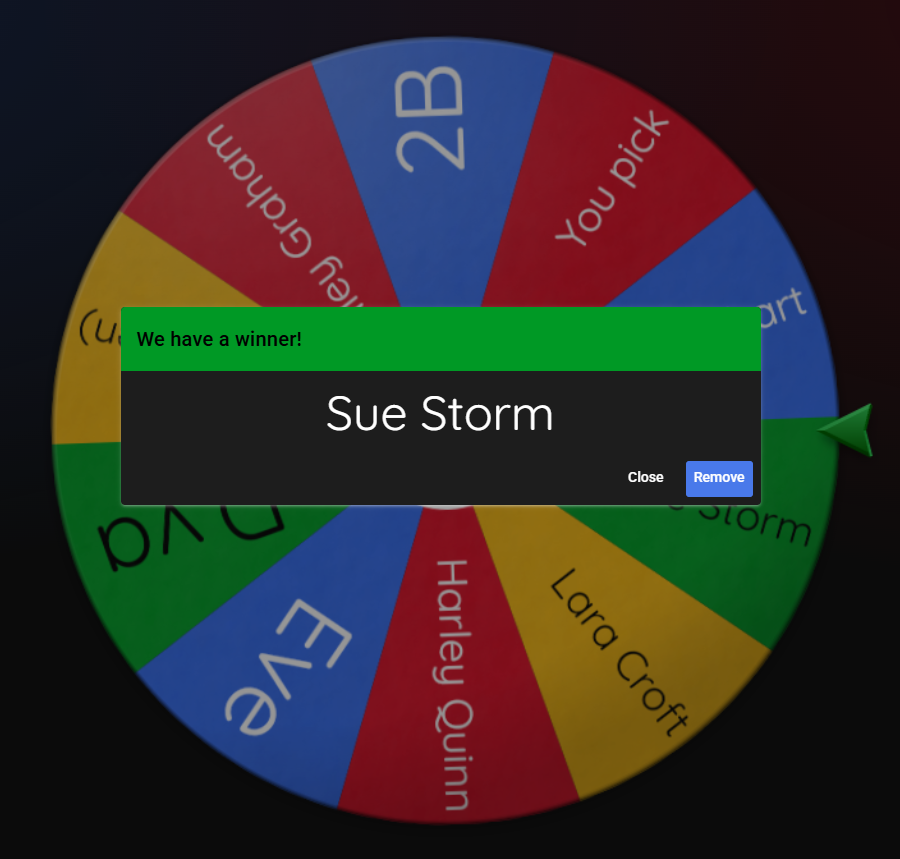 KnotCrispy's tweet photo. I thought I'd push myself to keep deadlines with a weekly animation challenge. I've made two wheels, one with characters and one with fetishes. This week's winner is Sue Storm and Handjob. Also, comment down below on who or what should replace these two on the wheel for next week https://t.co/9U2yS2pjNk