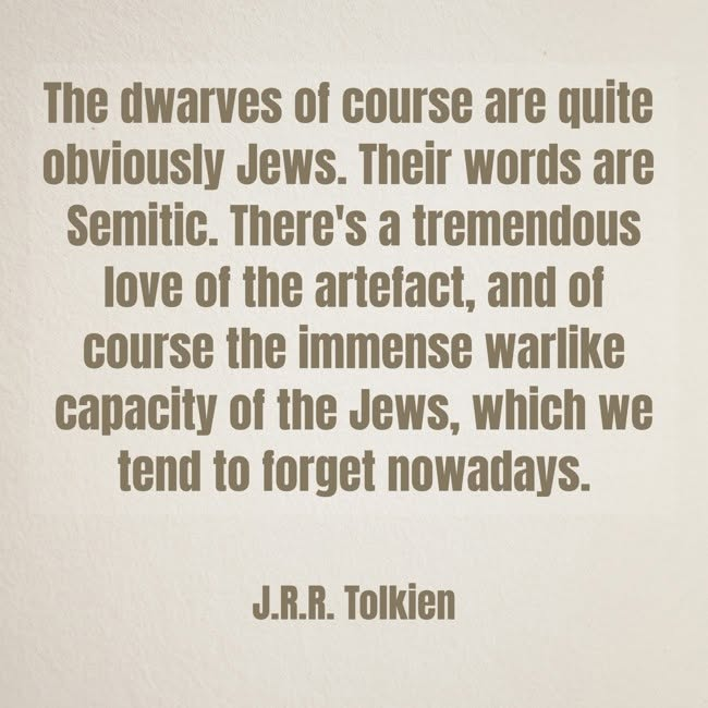 VerminusM's tweet photo. Amazing how many people don't know that Tolkien's dwarves are based on the Jewish people. https://t.co/0zjqYvF3Sm