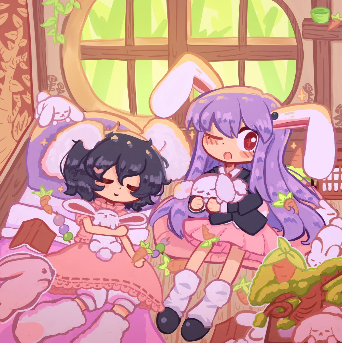 stareenn6's tweet photo. ¡¡Tewi y Reisen!! 😄🐇🥕
#touhou #東方Project https://t.co/8HV4ASwi81