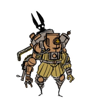 HelloAbyssal's tweet photo. Showing a old sketch

 that definitely isn't inspired by a big daddy from bioshock (it's rosie) https://t.co/gFnDpdxxUt