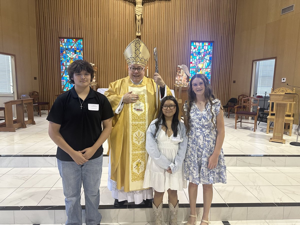 BpOlsonFW's tweet photo. Congratulations to the 3 newly confirmed Catholics from Nativity of the Blessed Virgin Mary parish in Penelope, Texas! @FWDiocese @NTCatholic @TXCatholic @aggiecatholics @TSUCCM https://t.co/KVMHvLJ1om