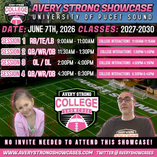 jeffthomas4's tweet photo. Roughly 340 high schools play football in Washington. Nearly half will be represented tomorrow at Puget Sound for our AveryStrong camp.

That number speaks to the depth of talent across our state and to how strongly the high school community has rallied behind the AveryStrong Foundation for years.

The 2026 AveryStrong Showcase is here. Looking forward to seeing a lot of good players and college coaches on campus tomorrow.

#AveryStrong #LoggerFootball