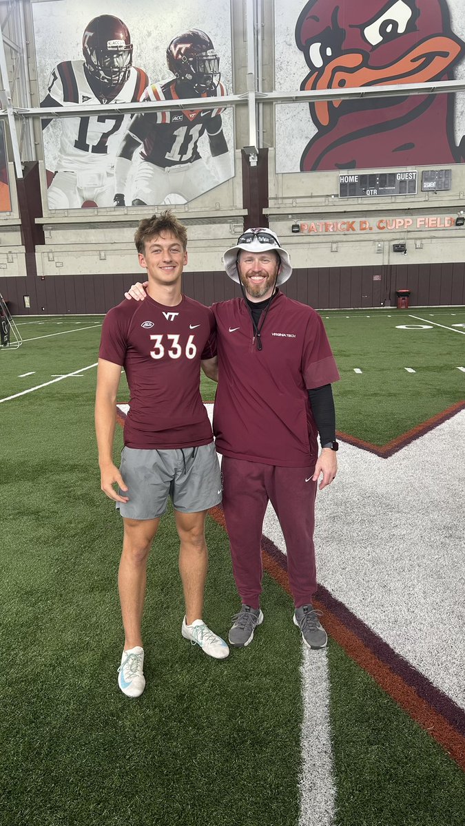 DexterDishner's tweet photo. Another great day at Virginia Tech today!
Once again, huge thanks to Coach Shearer, Coach Wood, and Coach Shepard, as well as all the interns and other staff/student-athletes for the wonderful experience.
Excited to be back one more time next weekend!
@VikingsTHS @CoachWood88 @CoachDShearer @1coachshep @HokiesFB