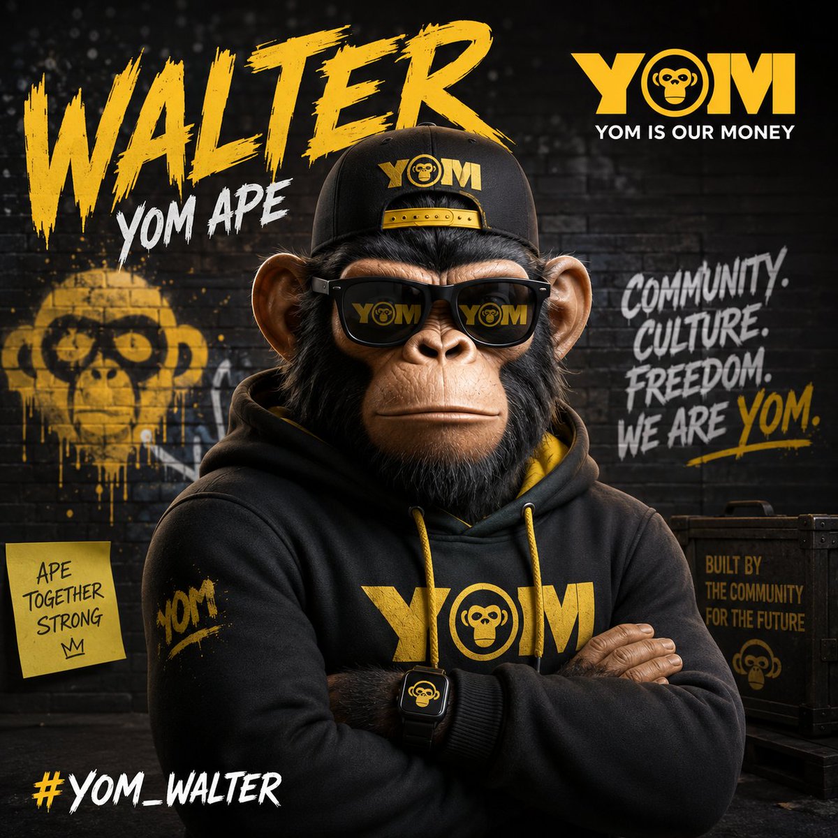 F1198L's tweet photo. Meet Walter. 🦍

Built different. Thinking bigger. Moving faster.

In a world where attention is currency, Walter stays focused on what matters: community, innovation, and ownership.

This is my take on the legendary YOM ape.

#YOM_Walter @YOM_Official
#YOM https://t.co/h7vhGBsMrT
