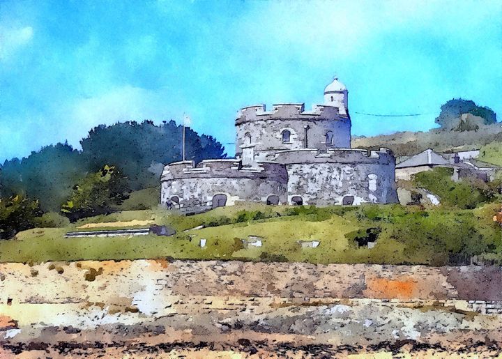 FuzzyFinker's tweet photo. Art of the Day! "St Mawes Castle, Cornwall, England". Buy at: https://t.co/OoY5VbBFhE https://t.co/CIDiAwFOUA