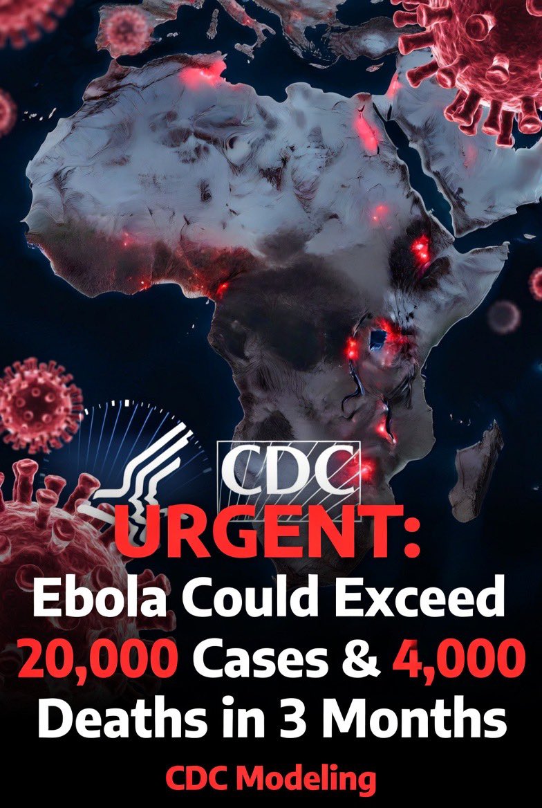 healthalertss's tweet photo. Without urgent action, there is a strong likelihood the Ebola outbreak in Africa will exceed 20,000 cases and 4,000 deaths within three months, a new modeling estimate from the CDC suggests. https://t.co/xPBUziSdzL