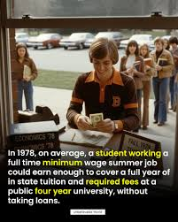 selfupgrade222's tweet photo. @historyinmemes There was a time when a summer job opened the door to education; today, the cost of education pushes many toward debt.  How much times have changed. https://t.co/pCd7FePhUn