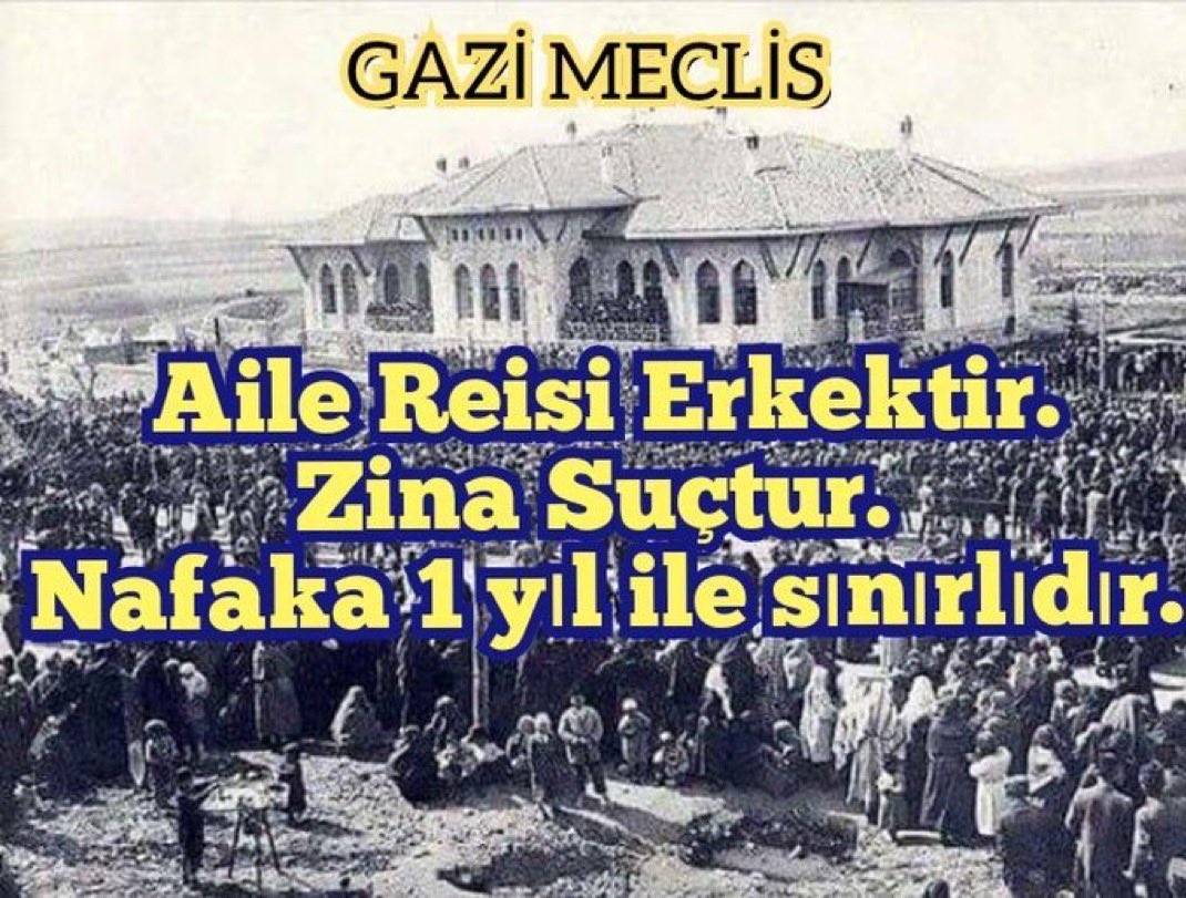 xyz1942671's tweet photo. Sonsuz Nafaka İptal... Ailesiz Toplu Süreci Devam

Anayasa Mahkemesi (AYM), boşanan eşe süresiz nafaka verilmesine ilişkin düzenlemeyi oy çokluğuyla iptal etti.

Bunun yerine Evlilik süresinin yarısı müddetle NAFAKA getirilmesi düşünülüyormuş.

İtirazımız var:

@yasinemrak Bey boşandıktan sonra ERKEK kadının hiç bir şeyinden faydalanamaz ve BAŞININ çaresine bakmak zorunda kalırken kadının yıllarca erkekten faydalanmaya devam etmesi uygun değildir. Nasıl ki erkek boşandığı kadından cinsel tatmin isteyemezse, kadın da boşandığı erkekten ekonomik tatmin isteyemez. 

Eğer kadın ya da erkek boşanmakla İHTİYAC durumuna düşecekse bu toplumsal bir sorundur. Çözmesi gereken Toplum/Devlettirir. 
Erkeğin hayatını karartarak sorun çözülemez, demiş.

Bize göre:

- Bu surum sadece "Karısını çalıştırmayan, onun ve evladlarının rızkını temin etme sorumluluğunu üzerine alan DİNDAR erkeği cendere altına almaktadır. Zira kadın çalışıyorsa veya erkeğe imza attıramamışsa böyle bir hakka sahip olamıyor.

Kadınlardan NİKAHSIZ faydalanan erkeklere hiç bir yaptırım getirilmezken ya da evlenemeyen kadınların geleceği için bekar erkeklerin cezalandırılması düşünülmezken; NİKAH kıyıp karısını çalıştırmayan erkekleri cezalandırmak, SERMAYENİN, karısını patronların hizmetine vermeyen kocaları cezalandırması olarak okunabilir.

- Evlenen erkeği Yıllarca sürebilecek NAFAKALAR ile cezalandırmak erkek DİNDARLIĞININ yaşanabilir olmaktan çıkarılması çabası olarak görülebilir. Zira cinsellik sorunu çözülmeden toplumsal bir dindarlık sürdürülebilir değildir.

- Sorumluluğu tanımlanmamış HAK eşkıyalıktır. 
Nitekim hiç bir PATRON sorumluluğu tanımlanmamış İŞÇİ'yi kabul etmez. İşçi sorumluluğunu yerine getirdiğini ispat etmeden bırakın yıllarca maaş almaya devam etmeyi bir seferlik TAZMİNAT bile alamaz  

Kadın, erkeğe, çocuklarına ya da evine karşı hangi sorumlulukları yerine getirerek NAFAKAYA HAK kazanıyor? 

Belli değil.

Bunun açık olarak belirtilmemesi kadına "Bunu suistimal et" demektir. Bu teşvikle yaşlanan erkeği hem başından atmak hem EVİNE hem MAAŞINA konmak isteyen bir sürü Açık göz çıkacaktır.

Bu duruma düşmüş erkekler de diğerlerine İBRET olacaktır

- Boşanmış bir erkeğin maaşını yıllarca elinden alıp boşanan kadına vermek ahlaksız KADINA kocanı başından AT teşviği vermektir. 

Ki bunların toplamı pekala AİLESİZ TOPLUM çalışması olarak okunabilir.

Zeyl: Klasik "Evlenmeyin erkekler, Zina edin" çalışması...

#nafaka
@AileAkademisi @tcailesosyal @AileveCocukPlt @DAVAPlatformu @Akparti @herkesicinCHP @rprefahpartisi @MHP_Bilgi @MHP_Bilgi @devapartisi @YeniYolTR @RTErdogan @abakingurlek