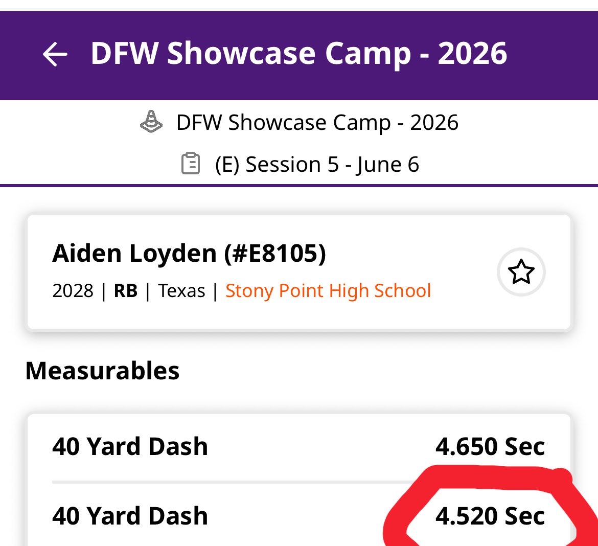 AidenLoyden's tweet photo. Had a good camp today at @TCUFootball DFW Showcase. Won both my 1 on 1 reps and clocked a 4.52 40💨. Thank you to all the coaches for their tips and advice. The work will continue! @CoachPickOC @CoachSamOjuri22 @CoachGill22 @JustinApod @JMunizHayes @theconleyclark @Antonio_Wilc @CoachDrayden @coach_pleasant @CoachTorres60 @CoachDeHolmes