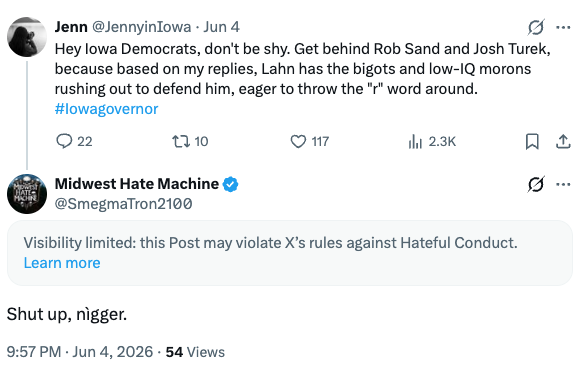 JennyinIowa's tweet photo. Hey Iowa Democrats and those tired of what the GOP has done to the state:

Why should you get out and vote for Rob Sand in November? Because people like this will be voting for Zach Lahn: https://t.co/FxuslGW8UK