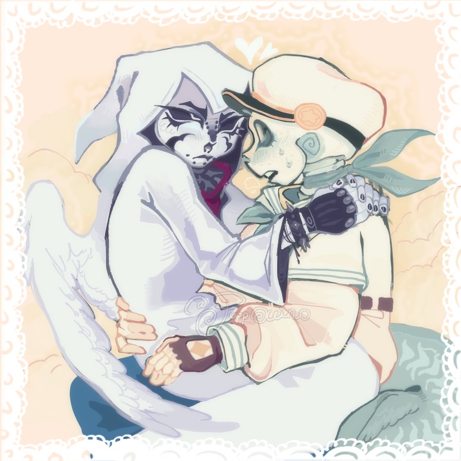 PUPP0CCINO's tweet photo. 🦇 ꕀ ꒰ Mourning dove and his seal ꒱ 
#gothsans #palettesans #utmv #undertale #shipkids #poth https://t.co/8EpoSmYPsX