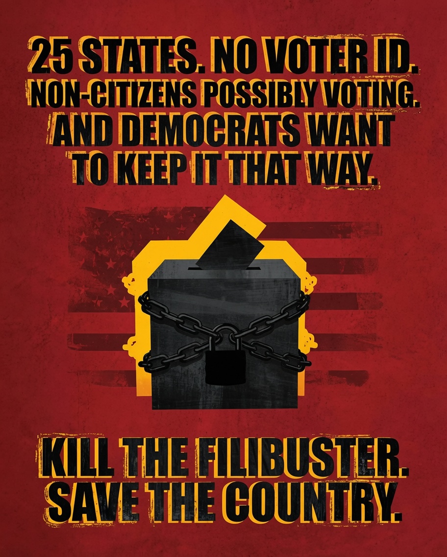 DailyNoahNews's tweet photo. 🚨Texas Senate candidate Ken Paxton just said what every real Republican is afraid to say out loud.

NUKE THE FILIBUSTER. Pass the SAVE America Act. NOW.

His words: "What good is the filibuster if we cannot protect our country from fraudulent voting?"

Paxton is right. The filibuster was never meant to protect election fraud. 💯