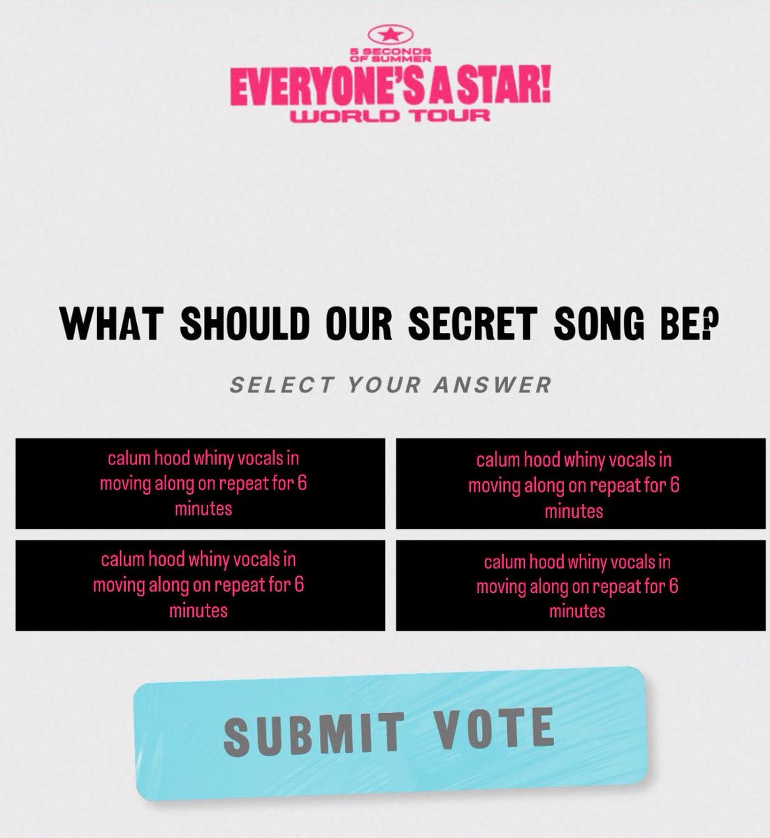ih8bostonn's tweet photo. the surprise song choices for tonight are so good i’m gagged https://t.co/wDn8jc1Q5N