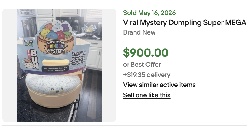 eMoney_HQ's tweet photo. 🚨BREAKING: Reseller cracks the code to identify rare RMS Mystery Dumpling chase variants.

Resellers are profiting $900+ per dumpling using this method.

(vid attached)