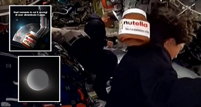 SOCIALnetbest's tweet photo. 🌕 Un barattolo di #Nutella fluttua nello spazio durante il passaggio di Orion sulla #Luna: l’instant marketing di Nutella sui social

👉 Scoprilo su ---> https://t.co/4qnPAgBOUi https://t.co/1rWmzO9Fam