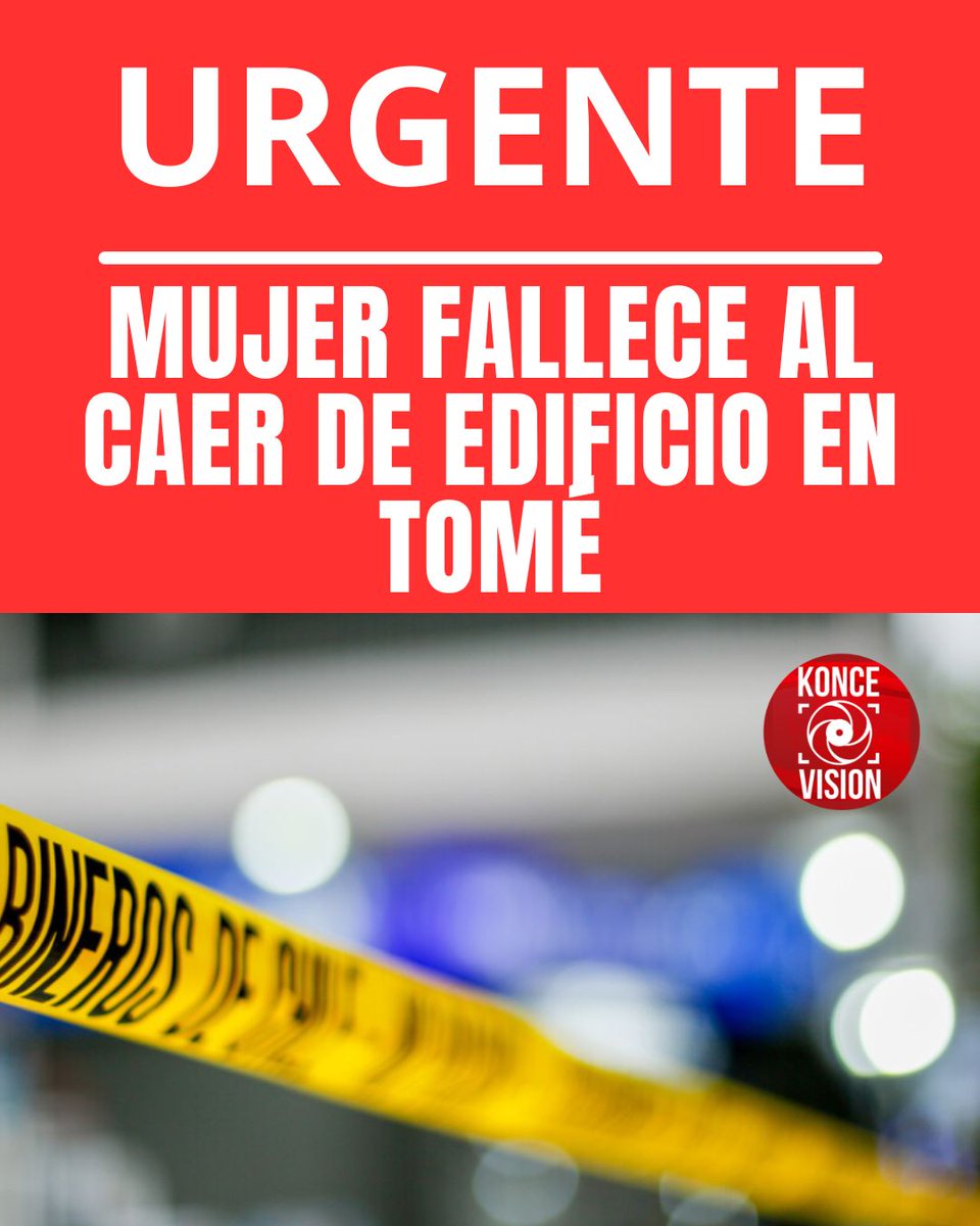 koncevision's tweet photo. LAMENTABLEMENTE UNA MUJER FALLECIÓ ESTA MAÑANA EN EL EDIFICIO "DON CARLOS " EN BELLAVISTA , TOMÉ
Según informó el medio Aguamarina, una mujer lamentable falleció tras caer del edificio "Don Carlos" ubicado en el sector Costanera de Bellavista.
De acuerdo a los primeros antecedentes, el hecho se registró alrededor de las 02:00 horas
Según detallaron testigos, la mujer ( aproximadamente 30 años) se precipitó al parecer del piso 12, cayendo sobre el sector estacionamientos.
Debido a la situación, personal de Carabinero llegó al edificio informando a Fiscalía de lo sucedido, quien determinó que la investigación del caso lo tomara personal de la Brigada de Homicidios de la Policía de Investigaciones (PDI) para determinar las causas de este hecho.
La identidad de la vict1ma no fue entregada. El cuerpo fue retirado por el Servicio Médico legal.
#Tomé #salud #chile #Noticias