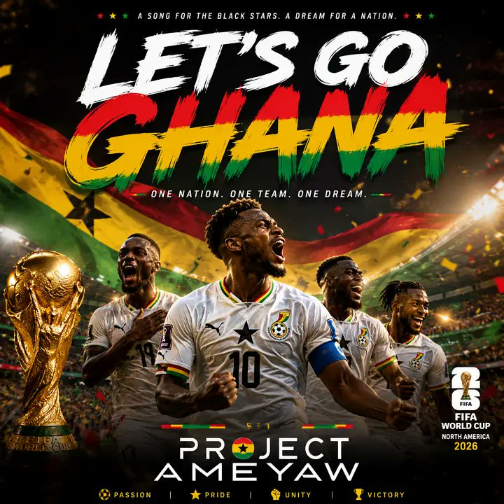 AmeyawDebrah's tweet photo. Award-winning Ghanaian blogger, media personality, and content creator Ameyaw Debrah has stepped into a new creative lane, lending his voice and songwriting talents to Ghana’s World Cup campaign with the release of an inspiring new anthem titled Let’s Go Ghana.

Read: https://t.co/azHVw5virr