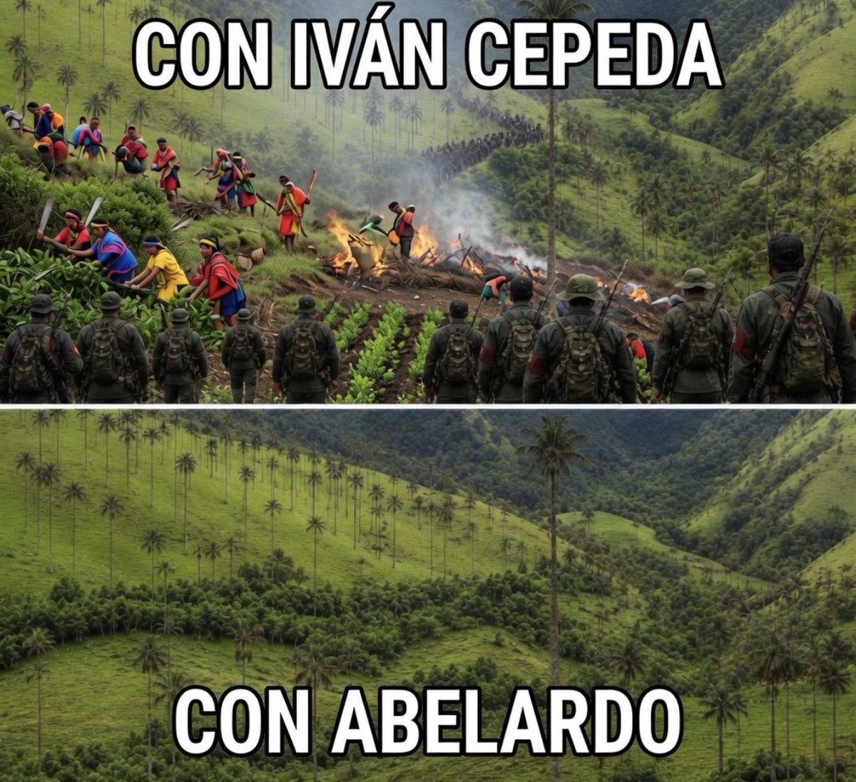 sgarciaz's tweet photo. Una imagen más acorde con la realidad. Abelardo Presidente 🇨🇴 https://t.co/4pRpRXL1md