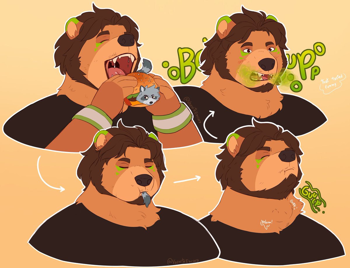VazioTeEncara's tweet photo. heavy to the stomach 🐻🍔🦝 #vore https://t.co/TiWa5ZhGbc
