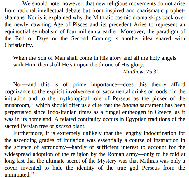 Carl Ruck argues that the Mithraic mysteries were probably not merely ...