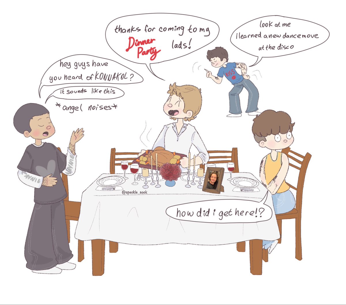 speckle_sock's tweet photo. How did kiscco and Konnakol get to the dinner party? https://t.co/re4SBXo364