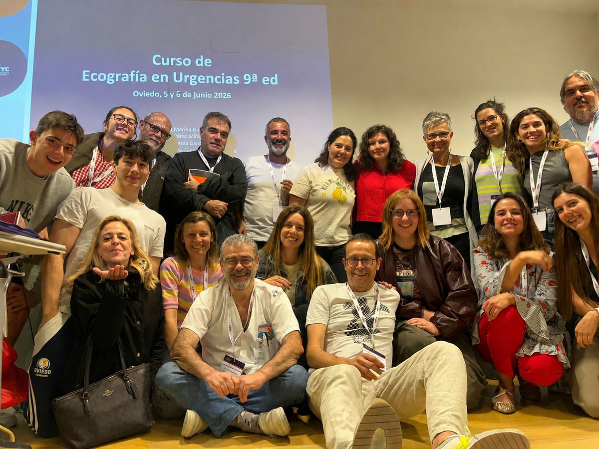 EcosemfyC's tweet photo. Gran fin de semana de formación presencial en Ecografía en Urgencias 9ed #semFYC en el Hospital Universitario Central de Asturias 👏👏
Aprendizaje basado en práctica y casos clínicos para mejorar la toma de decisiones 💪💪 
#FormacionsemFYC #EcoUrgencias9ed #POCUS https://t.co/4hqHreb7jf