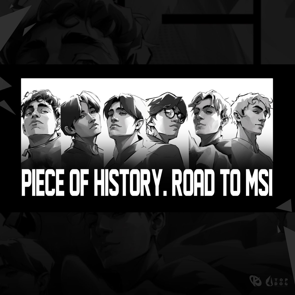 TOPDOG_Ent's tweet photo. Got the chance to illustrate the @KarmineCorp « Piece of History - Road to MSI » tee. #kcwin 

Artists : 
@NaomyRisdon 
@sirsolin https://t.co/RxWaKoejwj